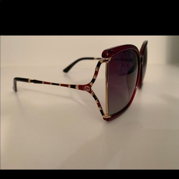 GUCCI GG0592SK Red Frame Gradient Light Red Oversized Sunglasses. - Picture 5 of 10